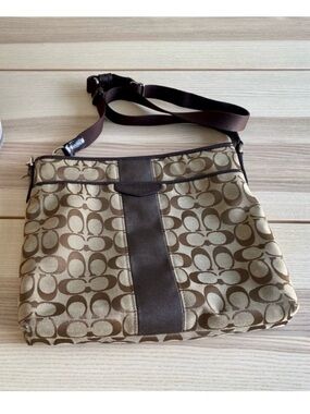 Coach Purse Jacquard
Signature Stripe Crossbody C
Logo Brown Handbag Bag